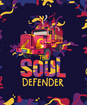 Entertainment Stage and Art: Soul Defender logo with colourful truck