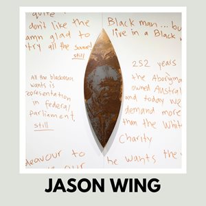 Jason Wing name in black letters and his artwork