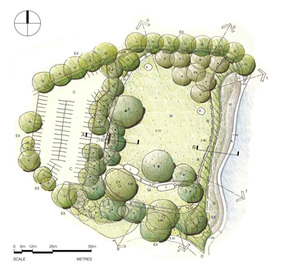 Drawing of Landscape Plan for Carss Bush Park