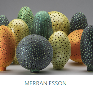 Artwork by Merran Esson, Autumn - ceramic objects representing European trees planted  throughout the Monaro area of New South Wales