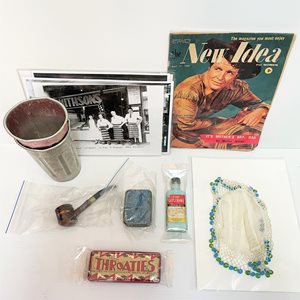old objects in a white backdrop