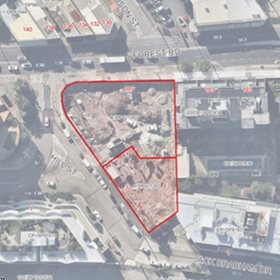 Aerial view of 105 Forest Road and 1A Hill Street, Hurstville