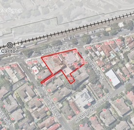 Aerial view of 280-298 Railway Parade, Carlton
