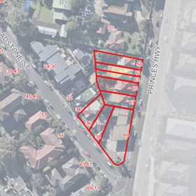 Untitled-2.jpg Aerial view of 36 & 38 Gladstone Street and 59-69 Princes Highway, Kogarah