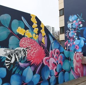 Mural of native flora and fauna by MAN.De