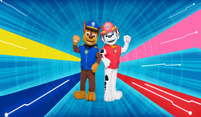 Image of Paw Patrol characters, Chase and Marshall