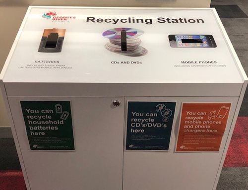 Image of small recycling station