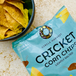 Blue packet of cricket corn chips.